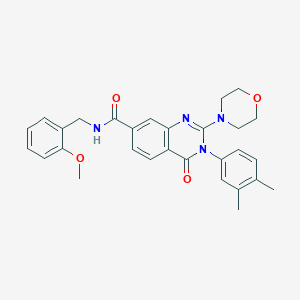 3-(3,4-dimethylphenyl)-N-(2-methoxybenzyl)-2-morpholino-4-oxo-3,4-dihydroquinazoline-7-carboxamide