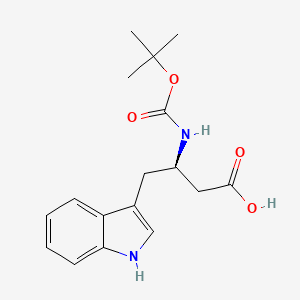 molecular formula C17H22N2O4 B2423319 (R)-3-((tert-Butoxycarbonyl)amino)-4-(1H-indol-3-yl)butanoic acid CAS No. 1073269-91-6