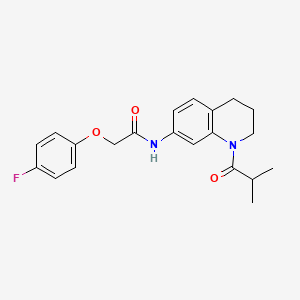 molecular formula C21H23FN2O3 B2423320 2-(4-氟苯氧基)-N-(1-异丁酰-1,2,3,4-四氢喹啉-7-基)乙酰胺 CAS No. 946266-37-1