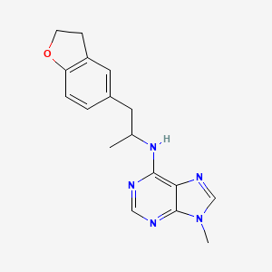 molecular formula C17H19N5O B2423321 N-[1-(2,3-Dihydro-1-benzofuran-5-yl)propan-2-yl]-9-methylpurin-6-amine CAS No. 2380060-52-4