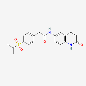 molecular formula C20H22N2O4S B2423322 2-(4-(isopropylsulfonyl)phenyl)-N-(2-oxo-1,2,3,4-tetrahydroquinolin-6-yl)acetamide CAS No. 1206987-46-3