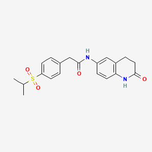 molecular formula C20H22N2O4S B2423322 2-(4-(异丙基磺酰基)苯基)-N-(2-氧代-1,2,3,4-四氢喹啉-6-基)乙酰胺 CAS No. 1206987-46-3