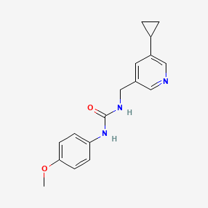 molecular formula C17H19N3O2 B2423323 1-((5-Cyclopropylpyridin-3-yl)methyl)-3-(4-methoxyphenyl)urea CAS No. 2034313-32-9