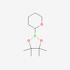 molecular formula C11H21BO3 B2423325 4,4,5,5-四甲基-2-(氧杂-2-基)-1,3,2-二氧杂硼环丁烷 CAS No. 1253215-65-4