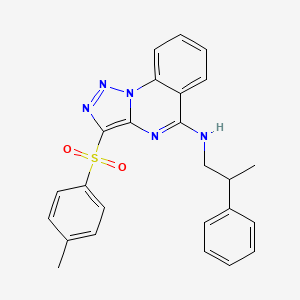 molecular formula C25H23N5O2S B2423328 3-[(4-methylphenyl)sulfonyl]-N-(2-phenylpropyl)[1,2,3]triazolo[1,5-a]quinazolin-5-amine CAS No. 866340-93-4