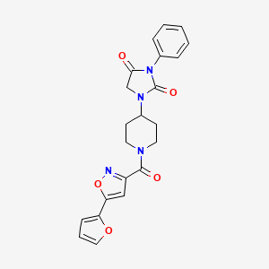 1-(1-(5-(Furan-2-yl)isoxazole-3-carbonyl)piperidin-4-yl)-3-phenylimidazolidine-2,4-dione