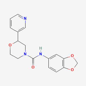 molecular formula C17H17N3O4 B2423339 N-(苯并[d][1,3]二氧杂环-5-基)-2-(吡啶-3-基)吗啉-4-甲酰胺 CAS No. 1428357-69-0