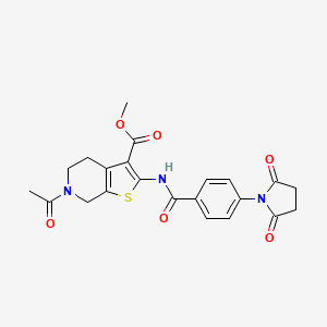 Methyl 6-acetyl-2-(4-(2,5-dioxopyrrolidin-1-yl)benzamido)-4,5,6,7-tetrahydrothieno[2,3-c]pyridine-3-carboxylate