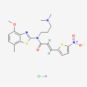(E)-N-(3-(dimethylamino)propyl)-N-(4-methoxy-7-methylbenzo[d]thiazol-2-yl)-3-(5-nitrothiophen-2-yl)acrylamide hydrochloride