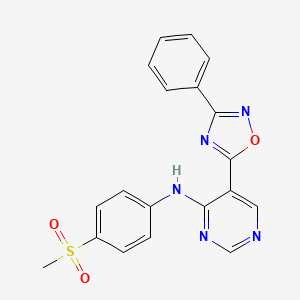 N-(4-(methylsulfonyl)phenyl)-5-(3-phenyl-1,2,4-oxadiazol-5-yl)pyrimidin-4-amine
