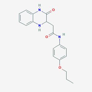 molecular formula C19H21N3O3 B2423348 2-(3-oxo-1,2,3,4-tetrahydroquinoxalin-2-yl)-N-(4-propoxyphenyl)acetamide CAS No. 1008659-07-1