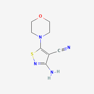 molecular formula C8H10N4OS B2423356 3-Amino-5-morpholin-4-yl-1,2-thiazole-4-carbonitrile CAS No. 117377-62-5