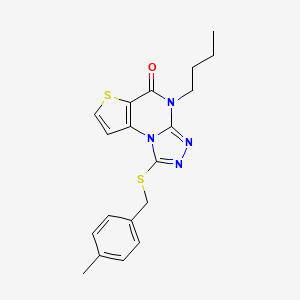 molecular formula C19H20N4OS2 B2423365 4-丁基-1-((4-甲基苄基)硫代)噻吩并[2,3-e][1,2,4]三唑并[4,3-a]嘧啶-5(4H)-酮 CAS No. 1216994-37-4