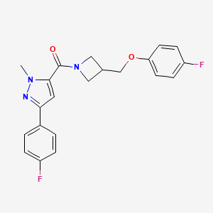 (3-((4-fluorophenoxy)methyl)azetidin-1-yl)(3-(4-fluorophenyl)-1-methyl-1H-pyrazol-5-yl)methanone