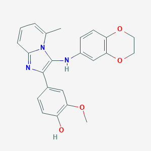 4-[3-(2,3-Dihydro-1,4-benzodioxin-6-ylamino)-5-methylimidazo[1,2-a]pyridin-2-yl]-2-methoxyphenol