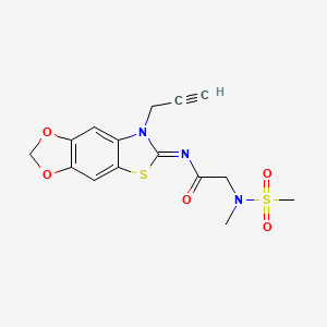 (E)-2-(N-methylmethylsulfonamido)-N-(7-(prop-2-yn-1-yl)-[1,3]dioxolo[4',5':4,5]benzo[1,2-d]thiazol-6(7H)-ylidene)acetamide