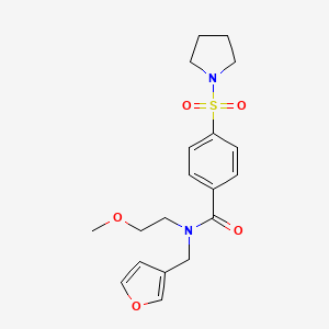 N-(furan-3-ylmethyl)-N-(2-methoxyethyl)-4-(pyrrolidin-1-ylsulfonyl)benzamide