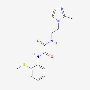 molecular formula C15H18N4O2S B2423376 N1-(2-(2-甲基-1H-咪唑-1-基)乙基)-N2-(2-(甲硫基)苯基)草酰胺 CAS No. 1209329-13-4