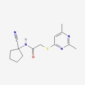 molecular formula C14H18N4OS B2423377 N-(1-cyanocyclopentyl)-2-[(2,6-dimethylpyrimidin-4-yl)sulfanyl]acetamide CAS No. 1147697-17-3