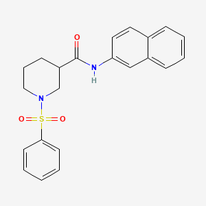 molecular formula C22H22N2O3S B2423378 1-(benzenesulfonyl)-N-naphthalen-2-ylpiperidine-3-carboxamide CAS No. 303787-22-6