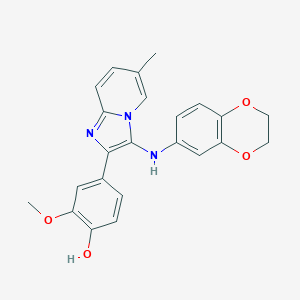 4-[3-(2,3-Dihydro-1,4-benzodioxin-6-ylamino)-6-methylimidazo[1,2-a]pyridin-2-yl]-2-methoxyphenol