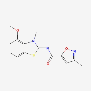 (E)-N-(4-methoxy-3-methylbenzo[d]thiazol-2(3H)-ylidene)-3-methylisoxazole-5-carboxamide