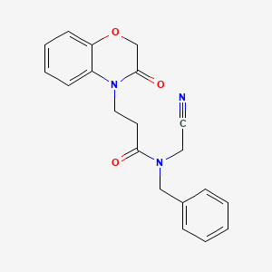 molecular formula C20H19N3O3 B2423393 N-benzyl-N-(cyanomethyl)-3-(3-oxo-3,4-dihydro-2H-1,4-benzoxazin-4-yl)propanamide CAS No. 1241522-94-0