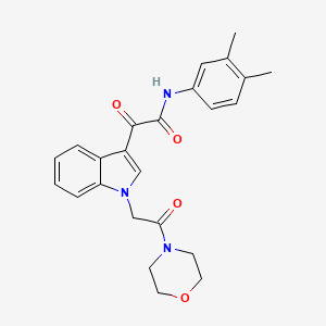 molecular formula C24H25N3O4 B2423399 N-(3,4-dimethylphenyl)-2-(1-(2-morpholino-2-oxoethyl)-1H-indol-3-yl)-2-oxoacetamide CAS No. 872857-44-8