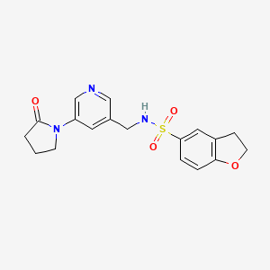 N-{[5-(2-oxopyrrolidin-1-yl)pyridin-3-yl]methyl}-2,3-dihydro-1-benzofuran-5-sulfonamide