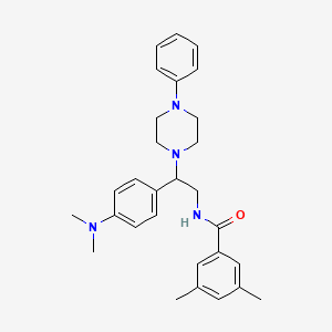 molecular formula C29H36N4O B2423407 N-(2-(4-(dimethylamino)phenyl)-2-(4-phenylpiperazin-1-yl)ethyl)-3,5-dimethylbenzamide CAS No. 946364-82-5