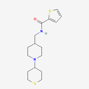 molecular formula C16H24N2OS2 B2423408 N-((1-(tetrahydro-2H-thiopyran-4-yl)piperidin-4-yl)methyl)thiophene-2-carboxamide CAS No. 2034530-85-1
