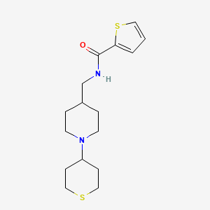 molecular formula C16H24N2OS2 B2423408 N-((1-(Tetrahydro-2H-thiopyran-4-yl)piperidin-4-yl)methyl)thiophen-2-carboxamid CAS No. 2034530-85-1