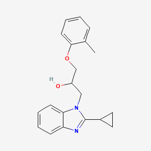 molecular formula C20H22N2O2 B2423412 1-(2-Cyclopropylbenzimidazolyl)-3-(2-methylphenoxy)propan-2-ol CAS No. 1018161-40-4
