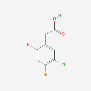 molecular formula C8H5BrClFO2 B2423414 2-(4-溴-5-氯-2-氟苯基)乙酸 CAS No. 1779901-54-0