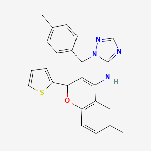 2-methyl-6-(thiophen-2-yl)-7-(p-tolyl)-7,12-dihydro-6H-chromeno[4,3-d][1,2,4]triazolo[1,5-a]pyrimidine