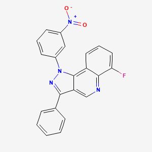 molecular formula C22H13FN4O2 B2423423 6-fluoro-1-(3-nitrophenyl)-3-phenyl-1H-pyrazolo[4,3-c]quinoline CAS No. 892358-49-5