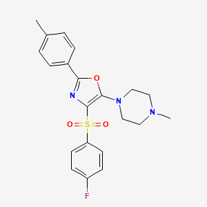 4-((4-Fluorophenyl)sulfonyl)-5-(4-methylpiperazin-1-yl)-2-(p-tolyl)oxazole