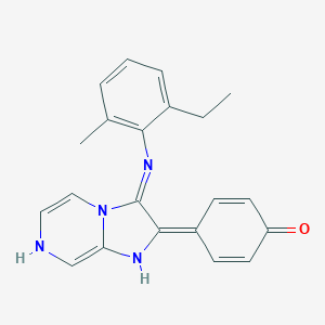 4-[3-(2-ethyl-6-methylphenyl)imino-1,7-dihydroimidazo[1,2-a]pyrazin-2-ylidene]cyclohexa-2,5-dien-1-one