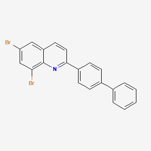 molecular formula C21H13Br2N B2423432 6,8-Dibromo-2-(4-phenylphenyl)quinoline CAS No. 860789-76-0