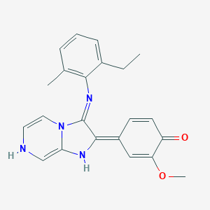 (4Z)-4-[3-(2-ethyl-6-methylphenyl)imino-1,7-dihydroimidazo[1,2-a]pyrazin-2-ylidene]-2-methoxycyclohexa-2,5-dien-1-one