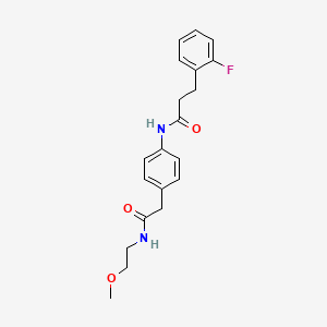 molecular formula C20H23FN2O3 B2423441 3-(2-fluorophenyl)-N-(4-(2-((2-methoxyethyl)amino)-2-oxoethyl)phenyl)propanamide CAS No. 1448051-97-5