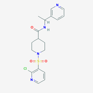 1-(2-chloropyridin-3-yl)sulfonyl-N-(1-pyridin-3-ylethyl)piperidine-4-carboxamide