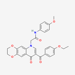 2-[8-(4-ethoxybenzoyl)-9-oxo-2,3-dihydro-[1,4]dioxino[2,3-g]quinolin-6-yl]-N-(4-methoxyphenyl)acetamide