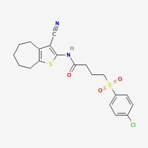 4-((4-chlorophenyl)sulfonyl)-N-(3-cyano-5,6,7,8-tetrahydro-4H-cyclohepta[b]thiophen-2-yl)butanamide