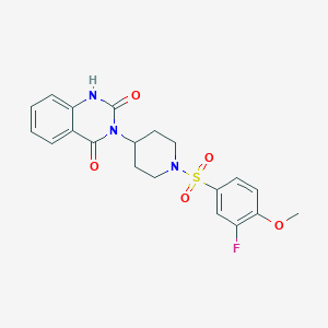 molecular formula C20H20FN3O5S B2423461 3-(1-((3-fluoro-4-methoxyphenyl)sulfonyl)piperidin-4-yl)quinazoline-2,4(1H,3H)-dione CAS No. 2034348-44-0