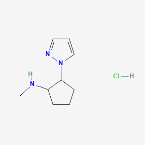 N-Methyl-2-pyrazol-1-ylcyclopentan-1-amine;hydrochloride