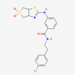 N-[2-(4-chlorophenyl)ethyl]-3-[(5,5-dioxido-3a,4,6,6a-tetrahydrothieno[3,4-d][1,3]thiazol-2-yl)amino]benzamide