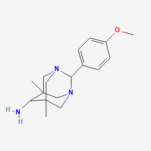 (1R,2S,3S,5R,6S,7S)-2-(4-methoxyphenyl)-5,7-dimethyl-1,3-diazaadamantan-6-amine
