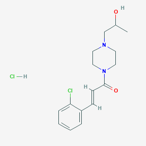 (E)-3-(2-chlorophenyl)-1-(4-(2-hydroxypropyl)piperazin-1-yl)prop-2-en-1-one hydrochloride