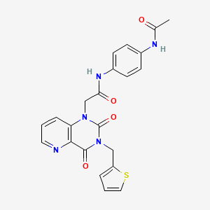 molecular formula C22H19N5O4S B2423513 N-(4-acetamidophenyl)-2-(2,4-dioxo-3-(thiophen-2-ylmethyl)-3,4-dihydropyrido[3,2-d]pyrimidin-1(2H)-yl)acetamide CAS No. 955800-85-8